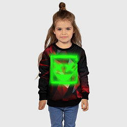 Свитшот детский Неоновый квадрат, цвет: 3D-черный — фото 2