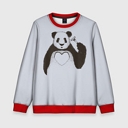 Свитшот детский Panda love art, цвет: 3D-красный
