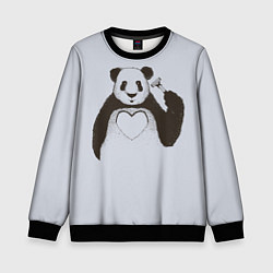 Свитшот детский Panda love art, цвет: 3D-черный