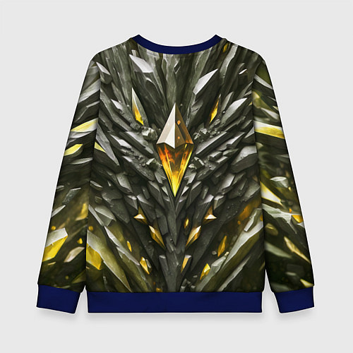 Детский свитшот Камень и золотой кристалл / 3D-Синий – фото 2