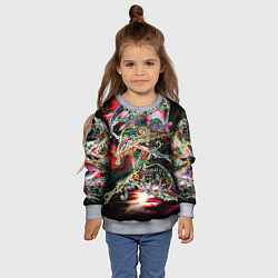 Свитшот детский Хамелеоновый рейв, цвет: 3D-меланж — фото 2