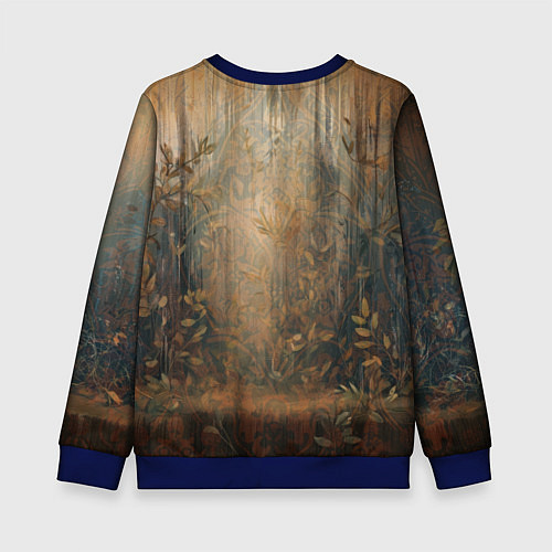 Детский свитшот Милый и довольный лисёнок / 3D-Синий – фото 2