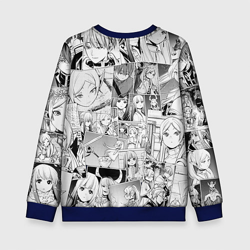 Детский свитшот Провожающая в последний путь Фрирен узор / 3D-Синий – фото 2