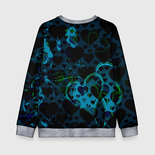 Детский свитшот Сердечки узоры / 3D-Меланж – фото 2