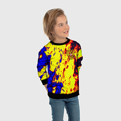 Свитшот детский Герб РФ огненный стиль текстура, цвет: 3D-черный — фото 2