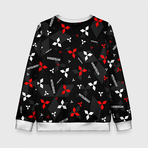 Детский свитшот Mitsubishi - logo pattern / 3D-Белый – фото 2