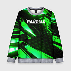 Свитшот детский Palworld logo green neon, цвет: 3D-меланж