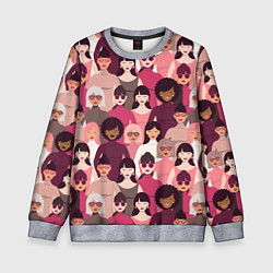 Свитшот детский Гламурные девушки, цвет: 3D-меланж