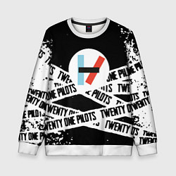 Свитшот детский Twenty one pilots stripes steel, цвет: 3D-белый