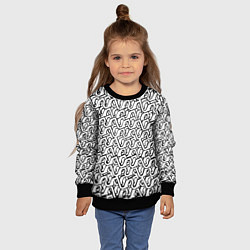 Свитшот детский Чёрный узор на белом фоне, цвет: 3D-черный — фото 2