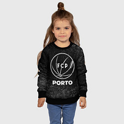 Свитшот детский Porto с потертостями на темном фоне, цвет: 3D-черный — фото 2