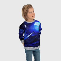 Свитшот детский Black and blue abstract background sport style, цвет: 3D-меланж — фото 2