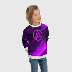 Свитшот детский Linkin park neon stripes logo, цвет: 3D-белый — фото 2