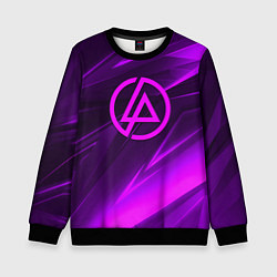 Свитшот детский Linkin park neon stripes logo, цвет: 3D-черный