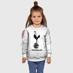 Свитшот детский Tottenham с потертостями на светлом фоне, цвет: 3D-белый — фото 2
