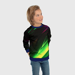 Свитшот детский Geometry stripes кислотный неон, цвет: 3D-синий — фото 2