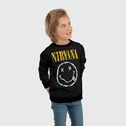 Свитшот детский Джинсовка с nirvana, цвет: 3D-черный — фото 2