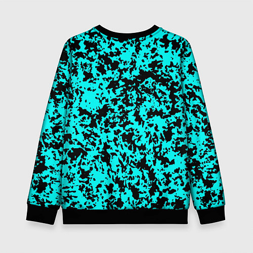 Детский свитшот Пятнистый яркий чёрно-голубой / 3D-Черный – фото 2