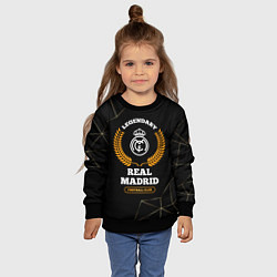 Свитшот детский Лого Real Madrid и надпись legendary football club, цвет: 3D-черный — фото 2