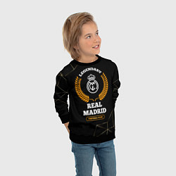 Свитшот детский Лого Real Madrid и надпись legendary football club, цвет: 3D-черный — фото 2