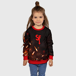 Свитшот детский Sally face искры огня, цвет: 3D-красный — фото 2