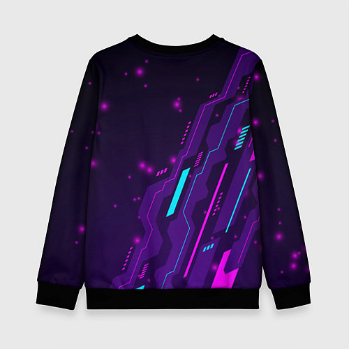 Детский свитшот Final Fantasy neon gaming / 3D-Черный – фото 2