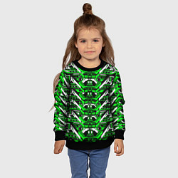 Свитшот детский Зелёно-белая техно броня, цвет: 3D-черный — фото 2