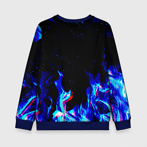 Детский свитшот Nirvana flame / 3D-Синий – фото 2