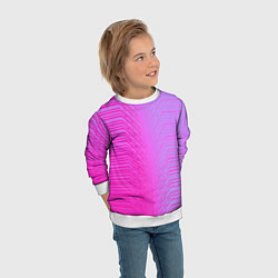 Свитшот детский Розовые градиентные линии, цвет: 3D-белый — фото 2