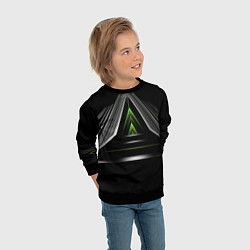 Свитшот детский Black green abstract nvidia style, цвет: 3D-черный — фото 2