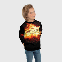 Свитшот детский The Witcher Remake в пламени огня, цвет: 3D-черный — фото 2