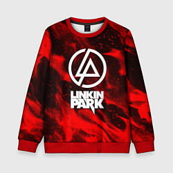 Свитшот детский Linkin park красный огонь, цвет: 3D-красный