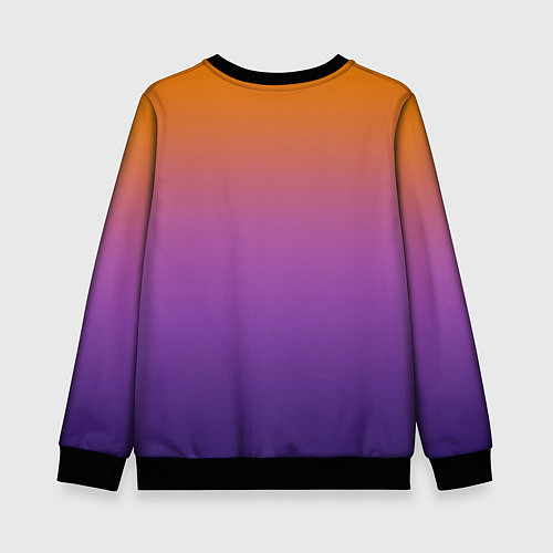 Детский свитшот Градиент оранжево-фиолетовый / 3D-Черный – фото 2
