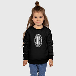 Свитшот детский Milan fc белое лого, цвет: 3D-черный — фото 2