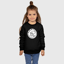 Свитшот детский Ajax fc белое лого, цвет: 3D-черный — фото 2