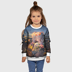 Свитшот детский Sousou no Frieren Фрирен smile, цвет: 3D-белый — фото 2