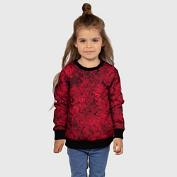 Свитшот детский Абстрактная текстура тёмно-красный, цвет: 3D-черный — фото 2