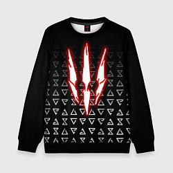 Свитшот детский The witcher - red logo, цвет: 3D-черный