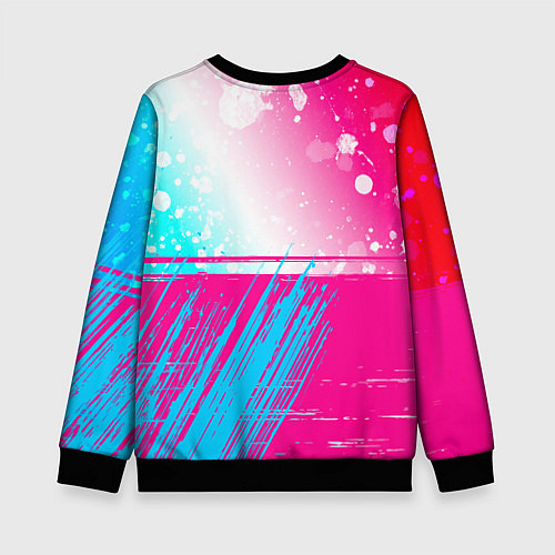 Детский свитшот Borussia neon gradient style посередине / 3D-Черный – фото 2