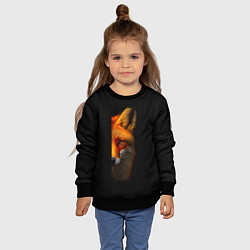 Свитшот детский Морда рыжей лисы, цвет: 3D-черный — фото 2