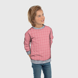 Свитшот детский Лососево-розовый клетчатый, цвет: 3D-меланж — фото 2