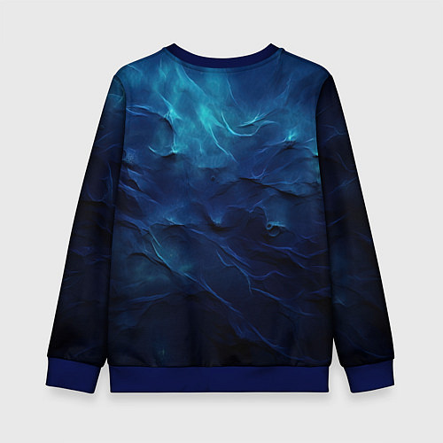 Детский свитшот Абстрактные волны глубины / 3D-Синий – фото 2