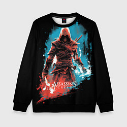 Свитшот детский Assassins creed фон абстрактный, цвет: 3D-черный