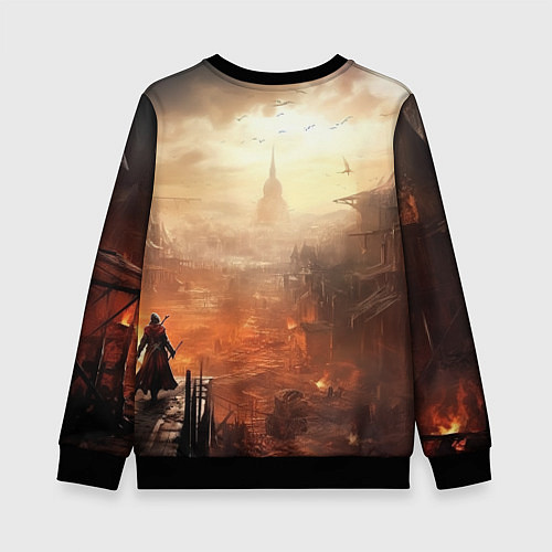 Детский свитшот Assassins creed старый город / 3D-Черный – фото 2