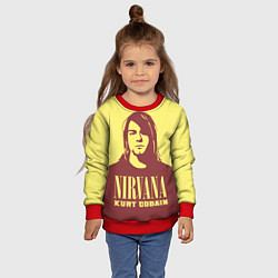 Свитшот детский Kurt Cobain Nirvana, цвет: 3D-красный — фото 2