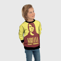 Свитшот детский Kurt Cobain Nirvana, цвет: 3D-черный — фото 2