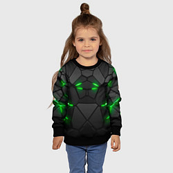 Свитшот детский Броня в стиле киберпанка в виде плит, цвет: 3D-черный — фото 2