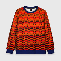 Свитшот детский Красные линии и чёрные полосы, цвет: 3D-синий