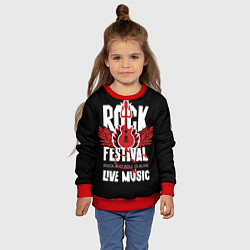 Свитшот детский Rock festival - live music, цвет: 3D-красный — фото 2