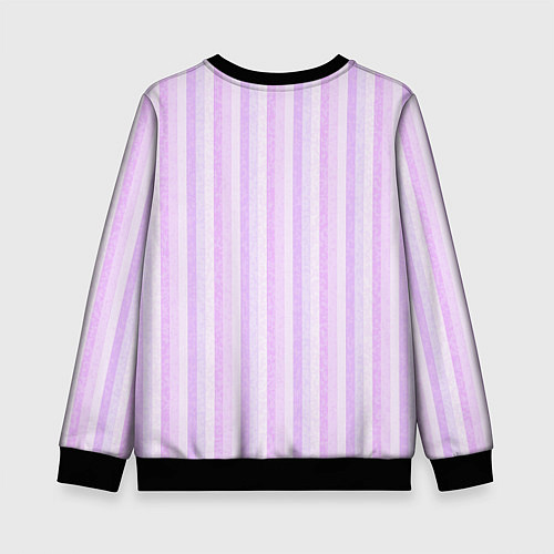 Детский свитшот Светло-сиреневый полосатый / 3D-Черный – фото 2